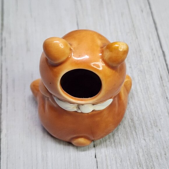 Vintage Teddy Bear Cub Toothpick Holder Ceramic Glazed 3'' JAPAN - Picture 5 of 8